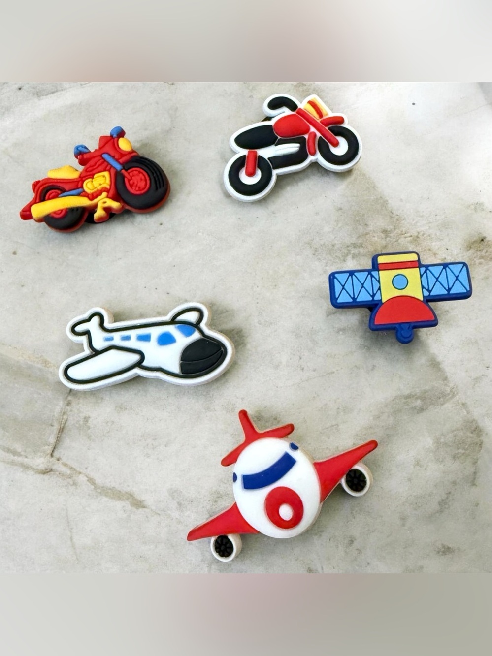 Lot of 5 Jibbitz Shoe Charms for Crocs – Transportation Themed Characters New